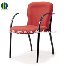 современный красный ткань обеденный стул stackable стул студента с металлическим каркасом